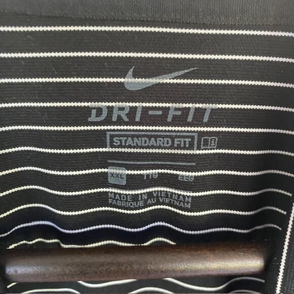 Nike Dri-Fit Black and White Striped Golf Polo - XL - Picture 4 of 5